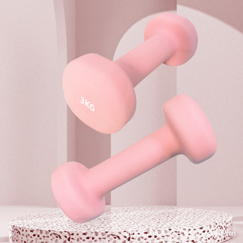 Plastic-coated dumbbells for women, fitness, home use, boys, teenagers, primary school students, children, solid cast iron, pure iron, mini dumbbells