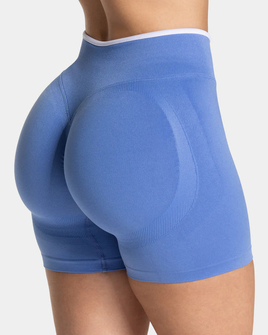 Seamless color-blocked yoga shorts for slimming and shaping, peach-shaped hip-lifting shorts, and running fitness pants worn over them