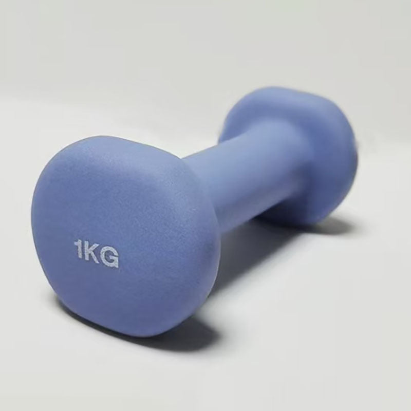 Yoga fitness flat head frosted dipped plastic dumbbells for men and women, home exercise equipment, solid cast iron dumbbells