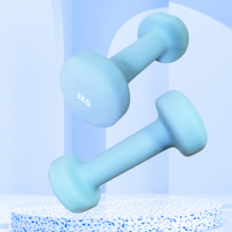 Plastic-coated dumbbells for women, fitness, home use, boys, teenagers, primary school students, children, solid cast iron, pure iron, mini dumbbells