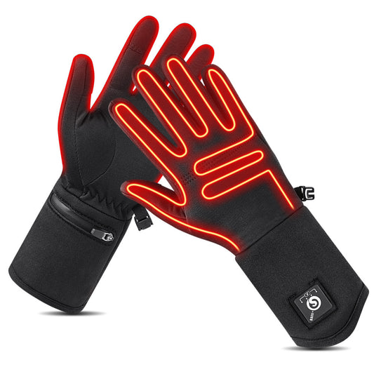 Winter skiing heating gloves, outdoor cycling touch screen warming gloves, mountaineering electric heating gloves