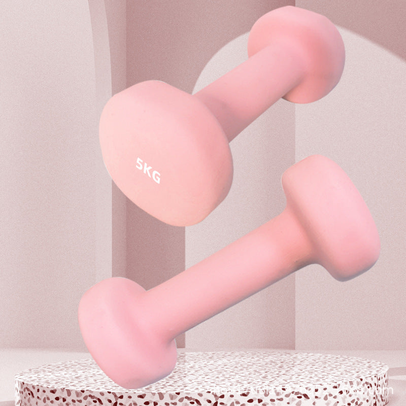 Plastic-coated dumbbells for women, fitness, home use, boys, teenagers, primary school students, children, solid cast iron, pure iron, mini dumbbells